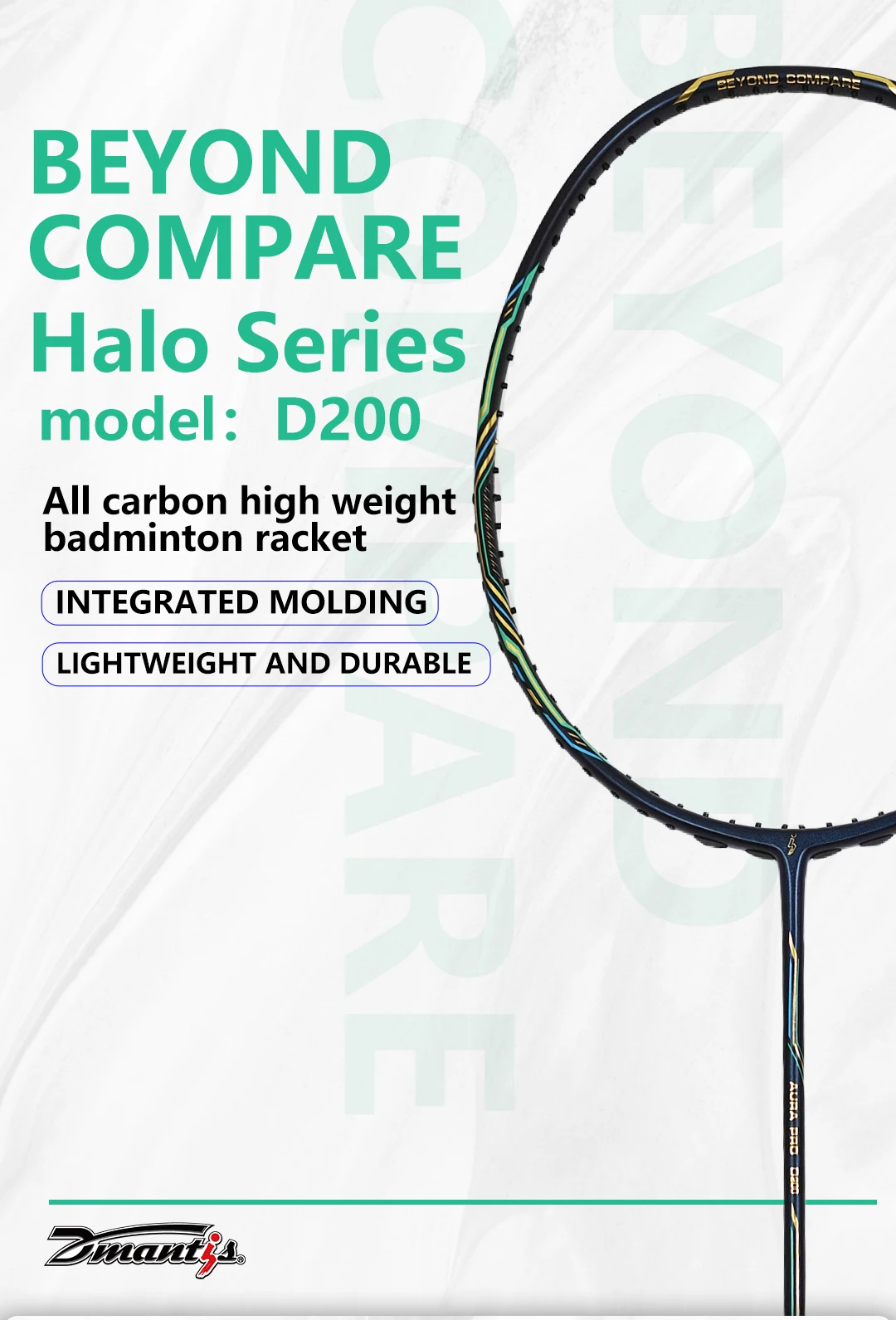 Model D200 Badminton Racket New Arrival Carbon Fiber Professional Model Light 4U Weight Soft Hardness Full PU Grip supplier