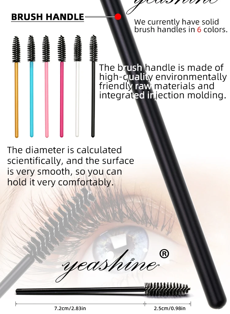 Custom Curved Rotating Long Handle Nylon Plastic Disposable Mascara Wands Eyelash Brush Buy