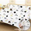 Sábana ajustable con estampado de gato negro [elástica].