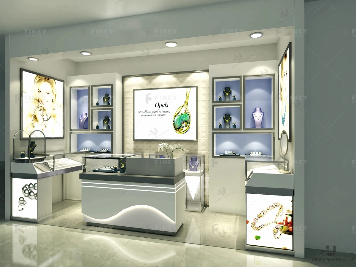 Modern Jewelry Shop Interior Design Jewellery Store Decorate Glass