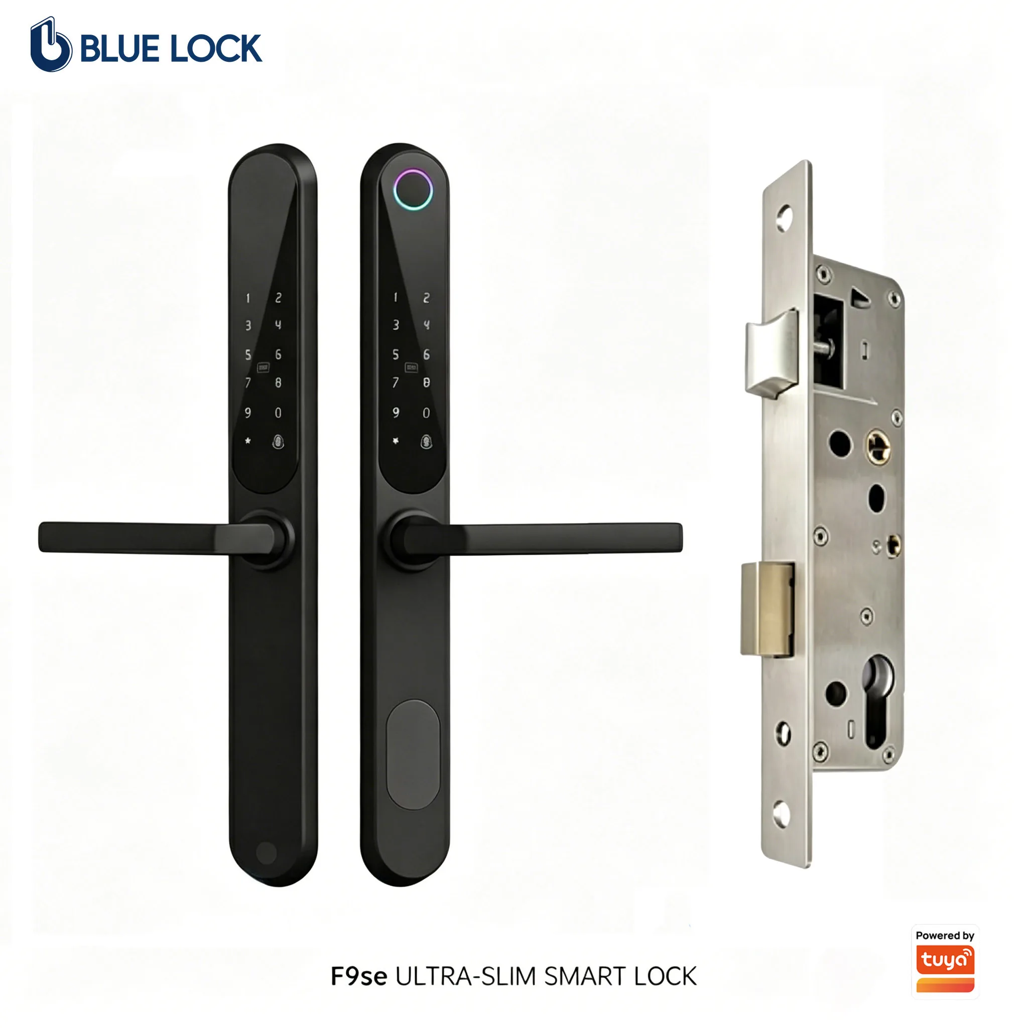 Bluelock TTLock BLE WIFI Cloud Storage Lock Door Handle Manufacture Waterproof OEM ODM Tuya Fingerprint Slim Smart Door Lock