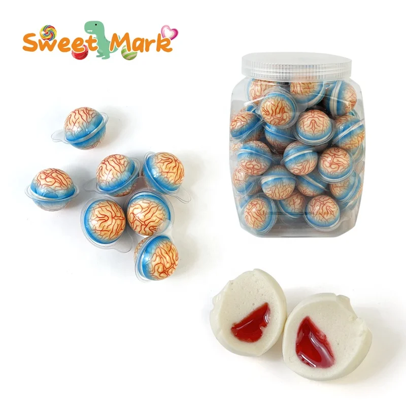 Halal Brain Shape Sweet Chewy Candy Halal Gummy Candy Jelly Filled Jam