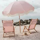 Beach Chairs New Solid Wood Striped Canvas Tassel Beach Chairs Garden Recliner Garden Folding Sets Beach Chairs With Umbrellas