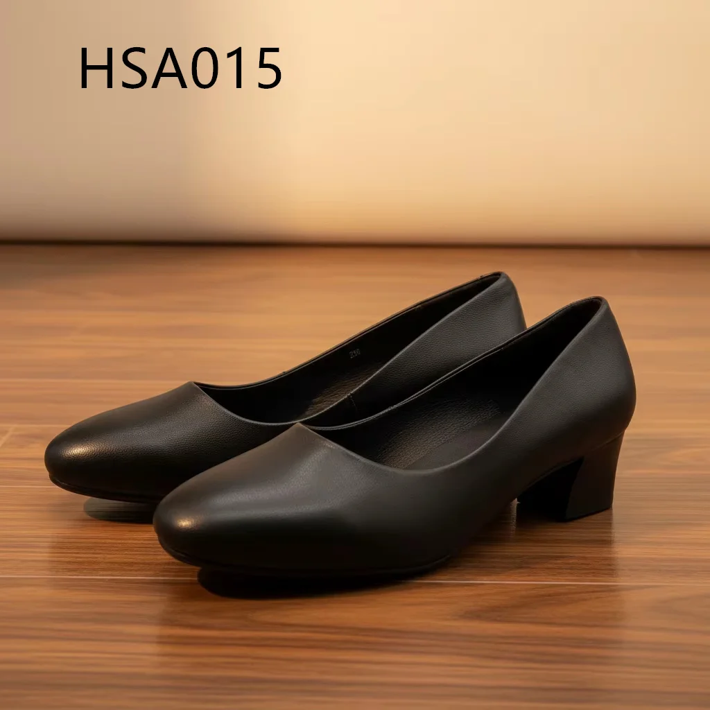 ZYF,Flight Attendant Full Grain Leather Women Dress Shoes White-collar Choice Block Heel Pumps Lady Uniform Shoes HSA015