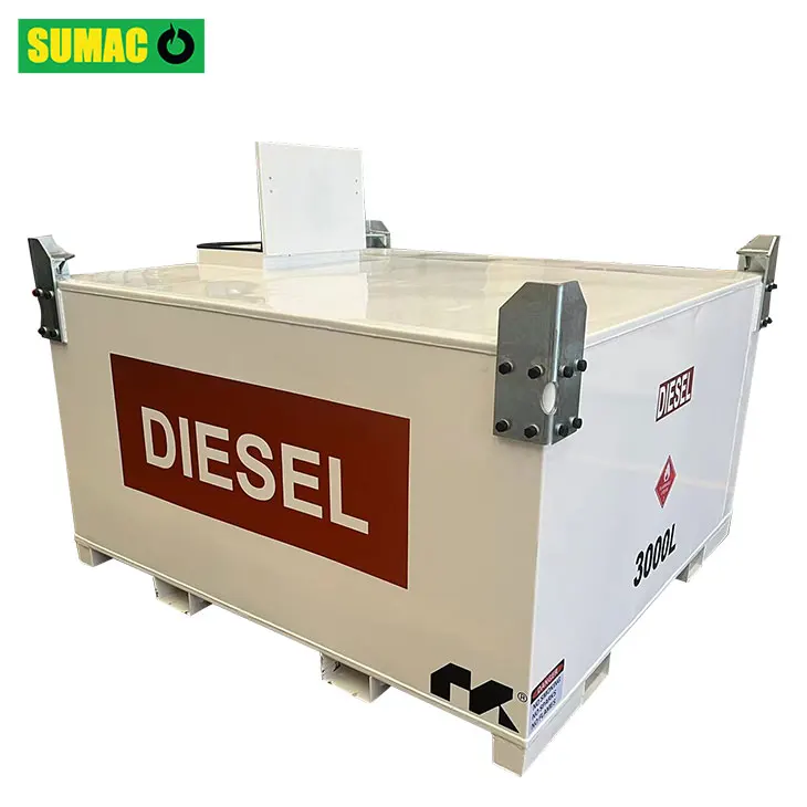 SUMAC Good Quality Double Wall Carbon Steel 2000L 3000L Diesel Oil Storage Fuel Dispenser Tank