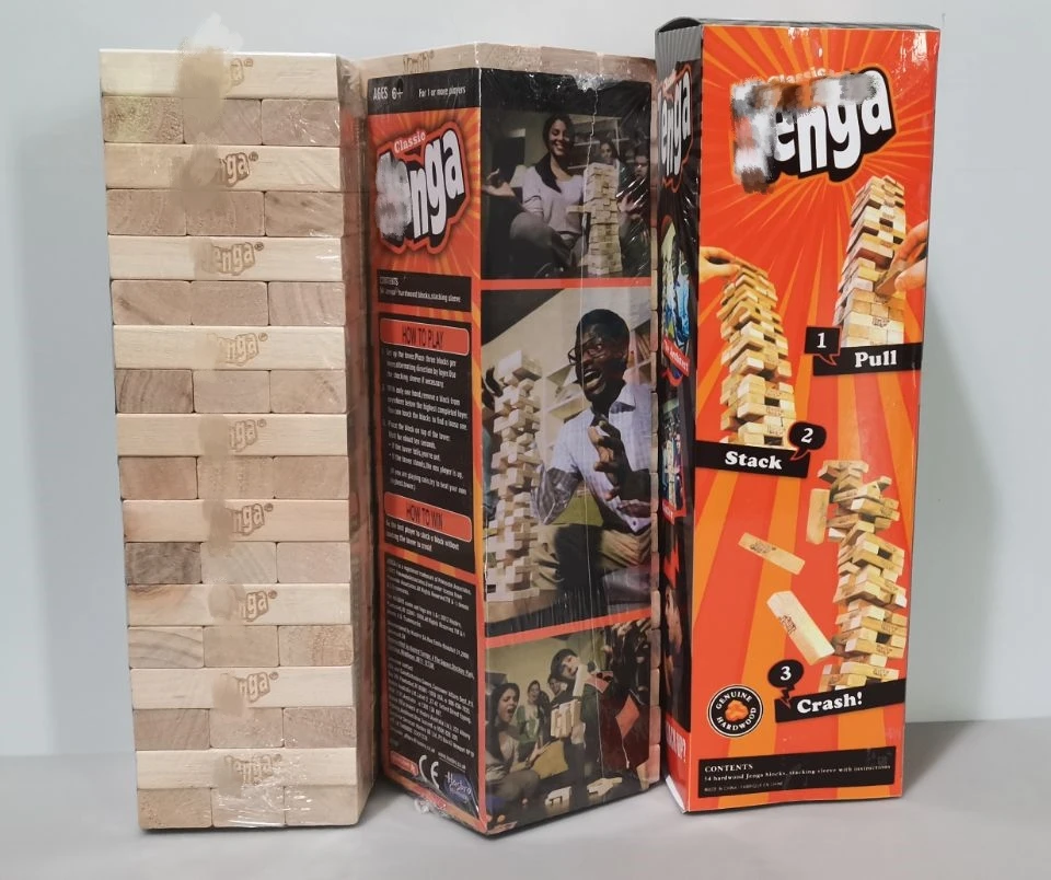Customized Wooden 54pcs Building Blocks Wood Layer Stack Tumbling Tower ...
