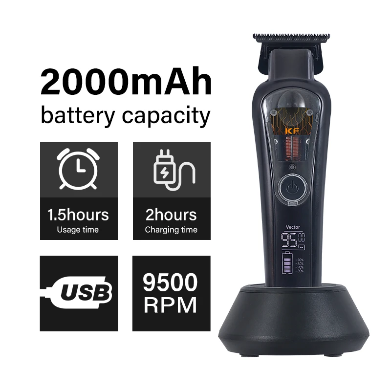 KooFex Upgraded Magnetic Technology 10000 Rpm Fast Speed High Power Vector Linear Motor Pro Barber Trimmer for Salon Use