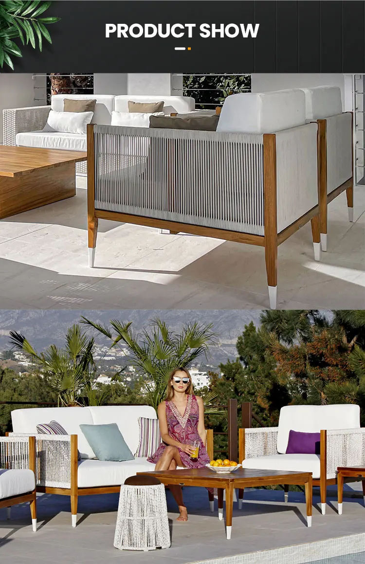 Garden Furniture Modern Style Hotel Patio Leisure Solid Teak Wood With