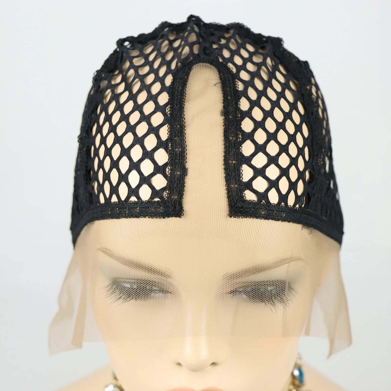 Wholesale Cheap Black Weaving Fish Net Wig Cap Adjustable Stretch