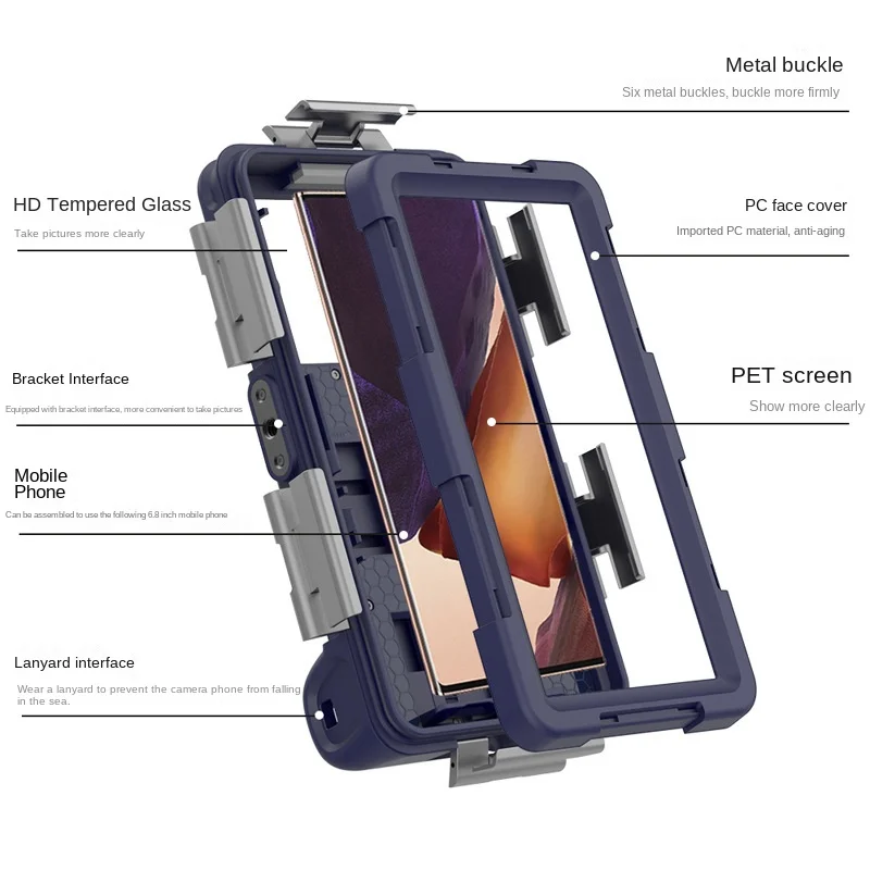 product laudtec sjk092 3d holder transparent full protective clear 360 metal waterproof phone case for iphone 15 14 13 12 plus pro max-3
