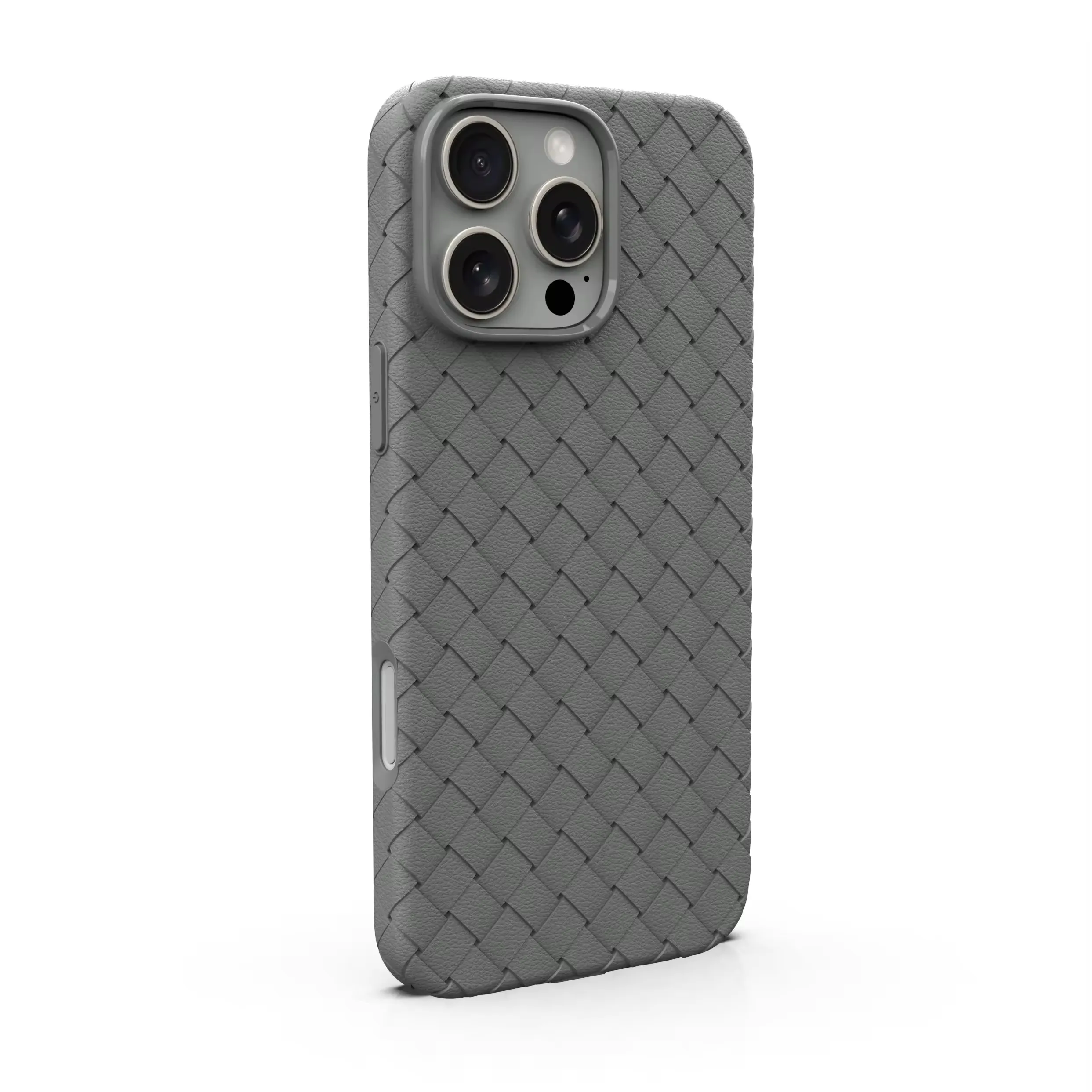 Laudtec Sjk727 Solid Color Phone Case Woven Texture Matte Soft Tpu Simple Business For Iphone 16 15 14 13 12 11 Plus Pro Max