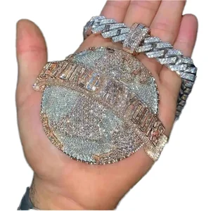 Wholesale Custom Gold Plated Pendant Necklace for Men VVS Moissanite Hip Hop Jewelry Passes Diamond Tester Letter Shape