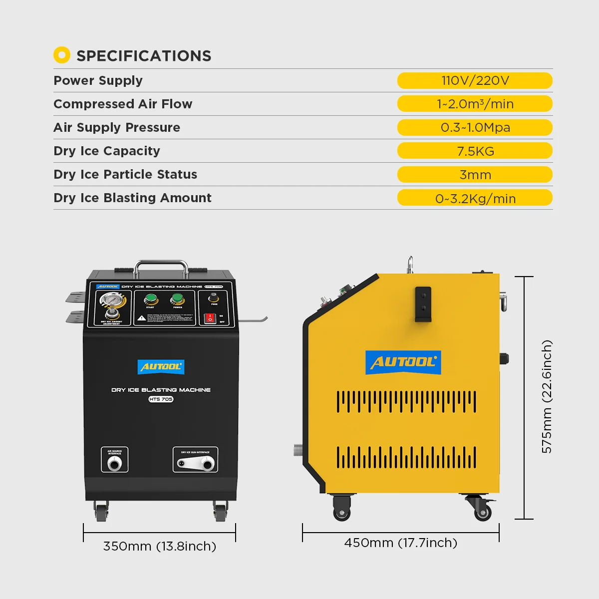 Wholesale AUTOOL HTS705 110V 220V Auto Car Dry Ice Blasting Cleaning Machine Blaster Carbon Cleaner