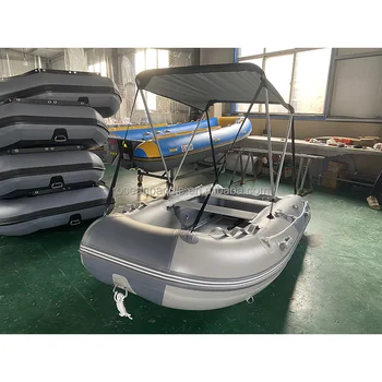 CE 3.8m 12.5ft Folding PVC Inflatable Sail Boat Fishing Boat High Speed Power Inflatable Aluminium Floor Outboard Engine Boat