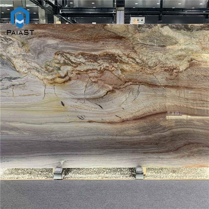 product rainbow impression quartzite slab book match wall marble-1