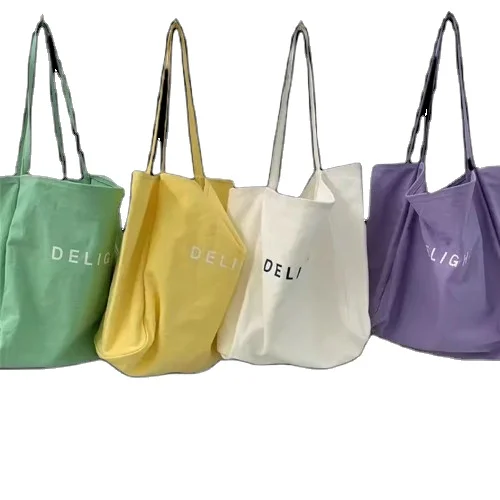 Can be customized simple large capacity canvas bag fashion shoulder handheld tote bag