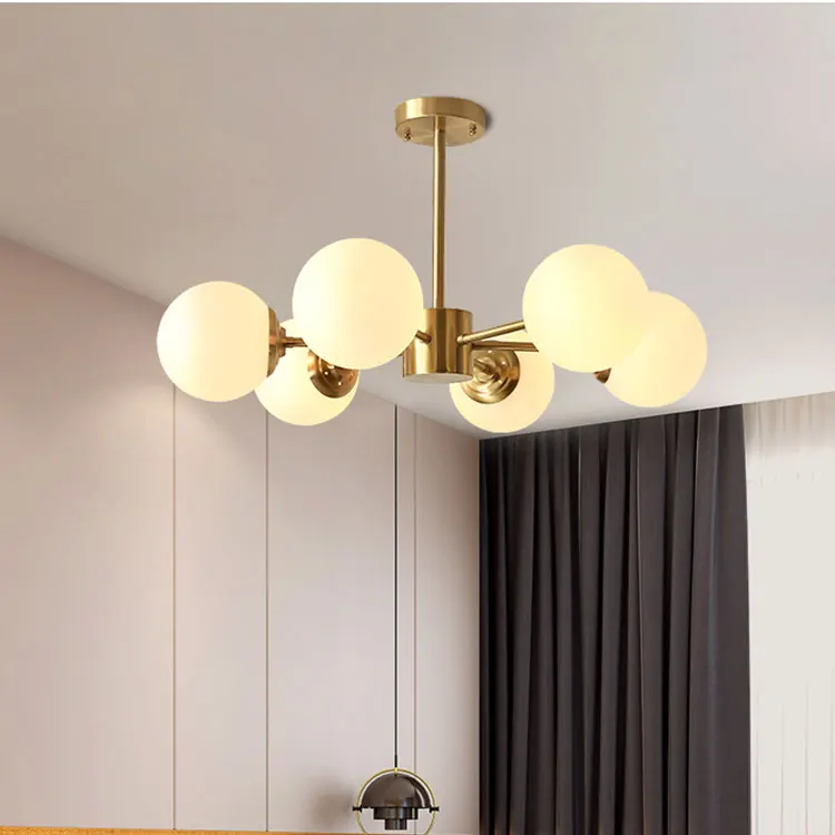 Опаловый матовый белый матовый стеклянный круглый подвесной светильник