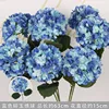 Hortensia azul con hojas