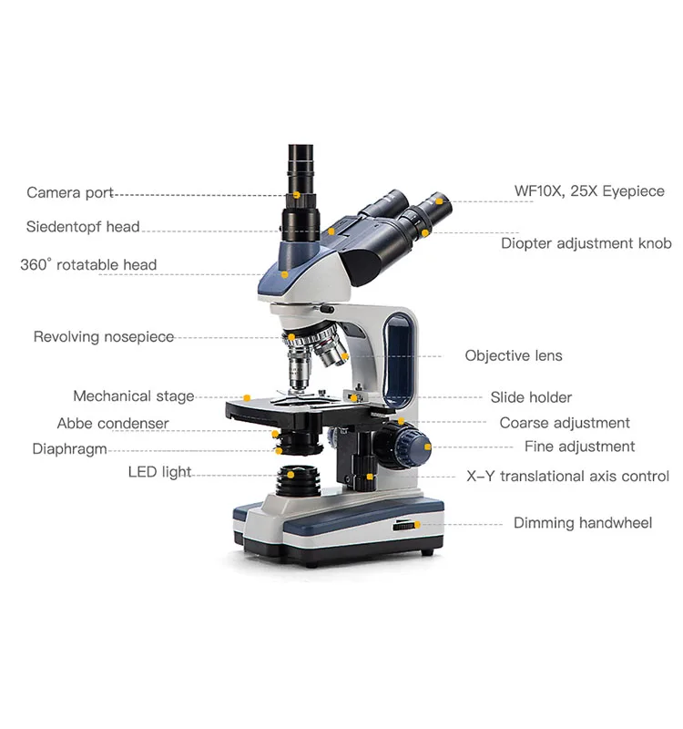 Swift-sw350t 40x-2500x生物顕微鏡デジタル三眼顕微鏡ラボ顕微鏡
