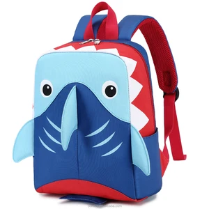 3D Cute Toddler Backpack Kids School Bags Shark Cartoon Animal Kindergarten Backpacks