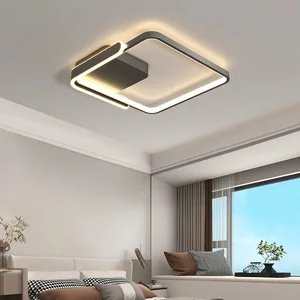 Modern Simple LED Square Ceiling Light with IP44 Rating and Iron Base for Bedroom