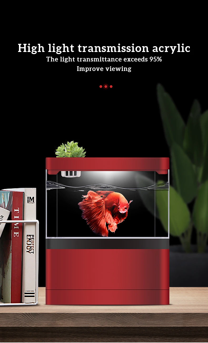 Premium Mini Design Desktop Fish Tank Aquarium Usb Power Driven Triple