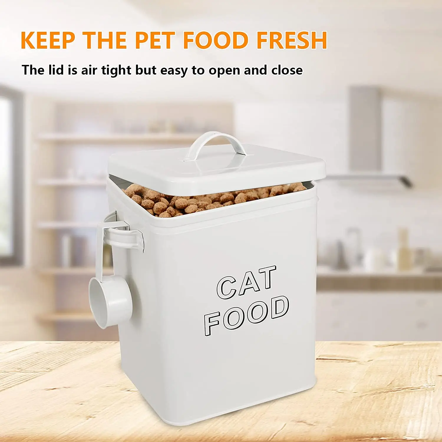 metal dog food container