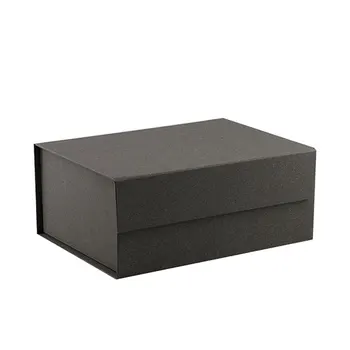 Deluxe bulk grey color foldable corporate business gift present boxes with lid