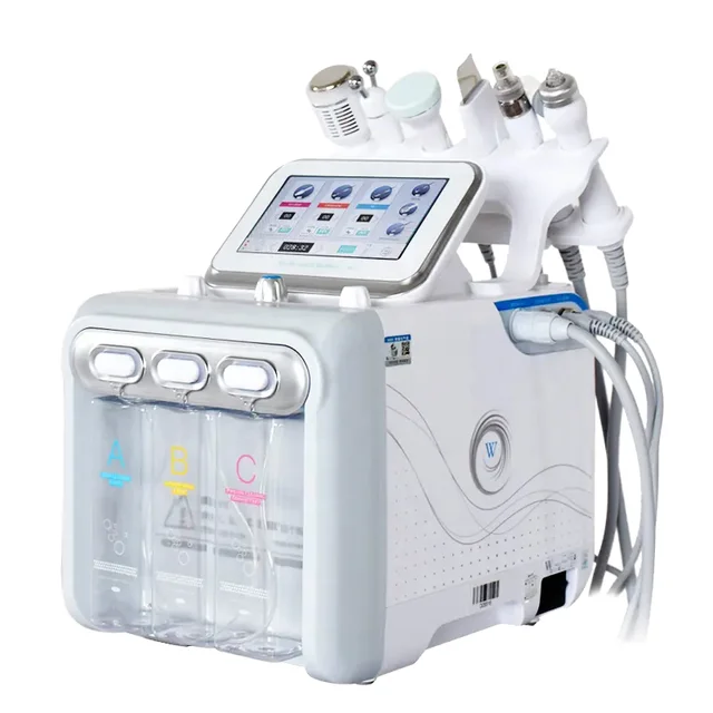 Overseas Stock Low Price 6 in 1 H2O2 Hydra Oxygen Jet Dermabrasion Hydro Aqua Peeling Beauty Face Equipment Salon Facial Machine