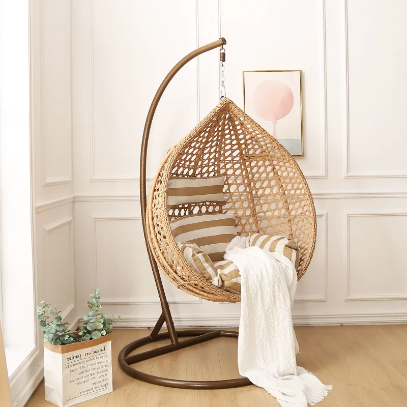 Patio Furniture Double Seat Egg Swing Chair outdoor rattan hanging egg chair