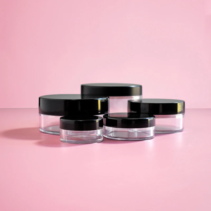 Cosmetic Loose Powder Sifter Jar Plastic Loose Powder Jars 20g 10g Rotating Sifter Loose Ps