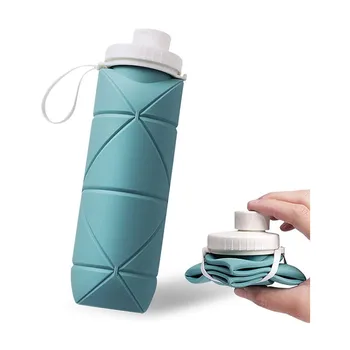 Latest Products Creative Gift Food Grade Travel Sports Drink Silicone Foldable Water Bottle With Inventory Items