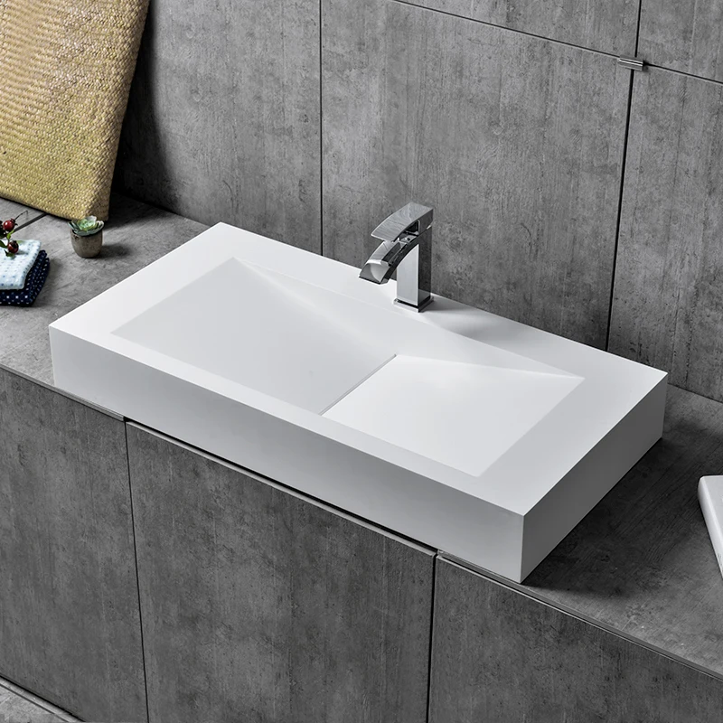 CK2028 Countertop Sinks Type and Single Hole Resin Stone Wall Mount Basin