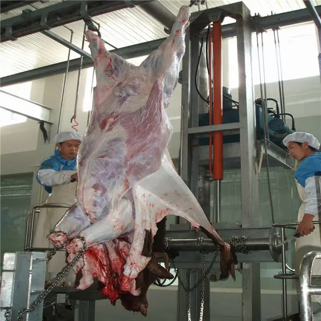 Cattle slaughter line hydraulic peeling machine automatic skin changing machine