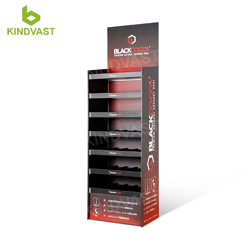 Custom Design 5 Tier Cardboard Floor Display High Quality Cardboard Display Shelves