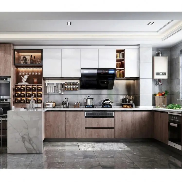 Modern Open Plan Design Small Kitchen Cabinet in Pakistan