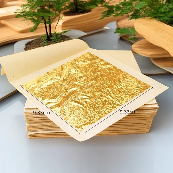 Private Label 24k real gold sheet leaf Furniture 24 karat gold leaf for Moisturizing Skin Care 24k Gold Foil Leaf