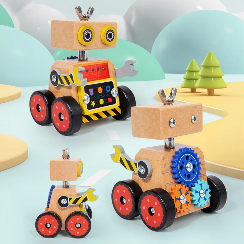 Robot En Bois à Construire – Voiture Éducative STEM – Projet De Physique Et Bricolage Créatif
