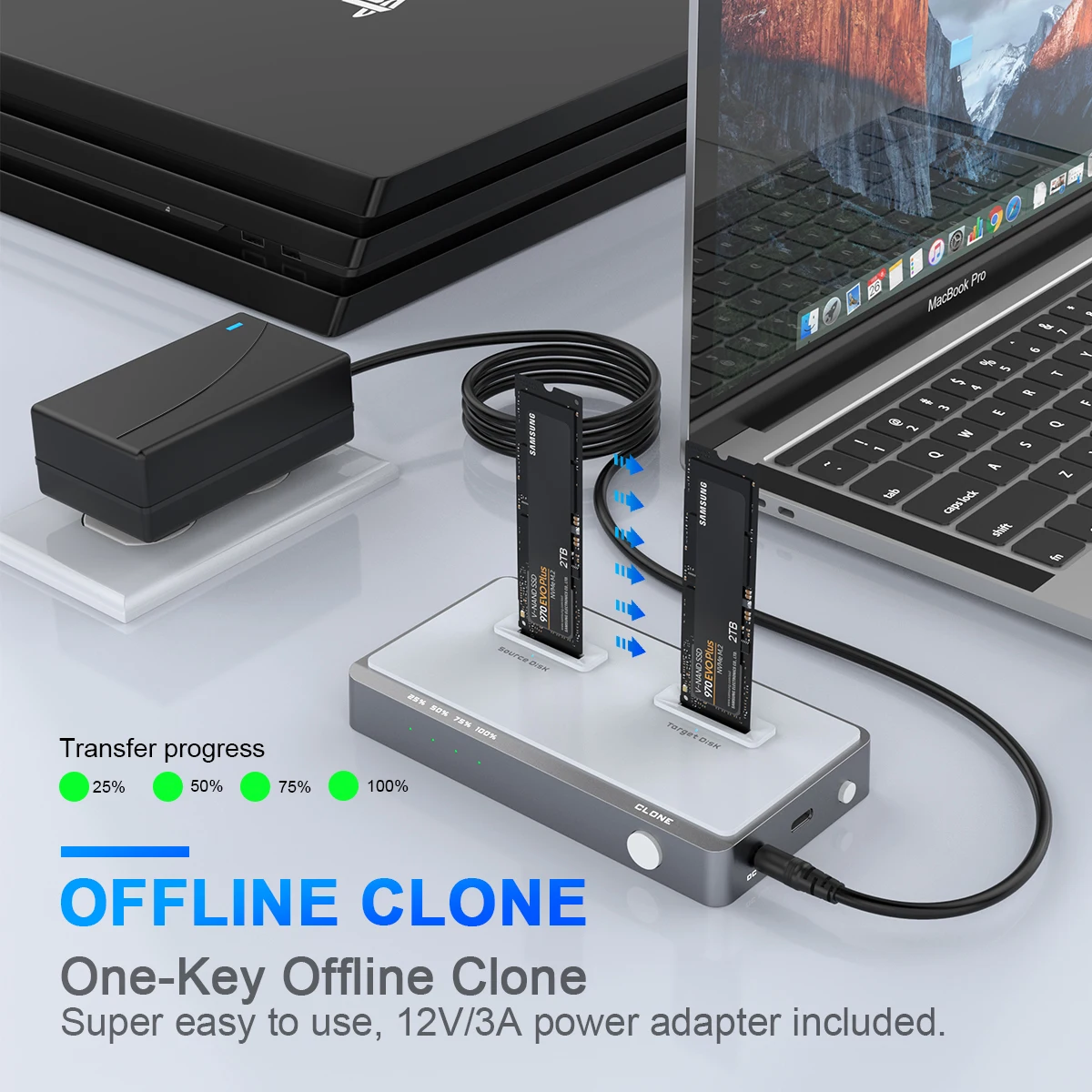 Boitier USB pour disque HDD SATA 2.5 3.5 et SSD M2 NVMe - Fonction