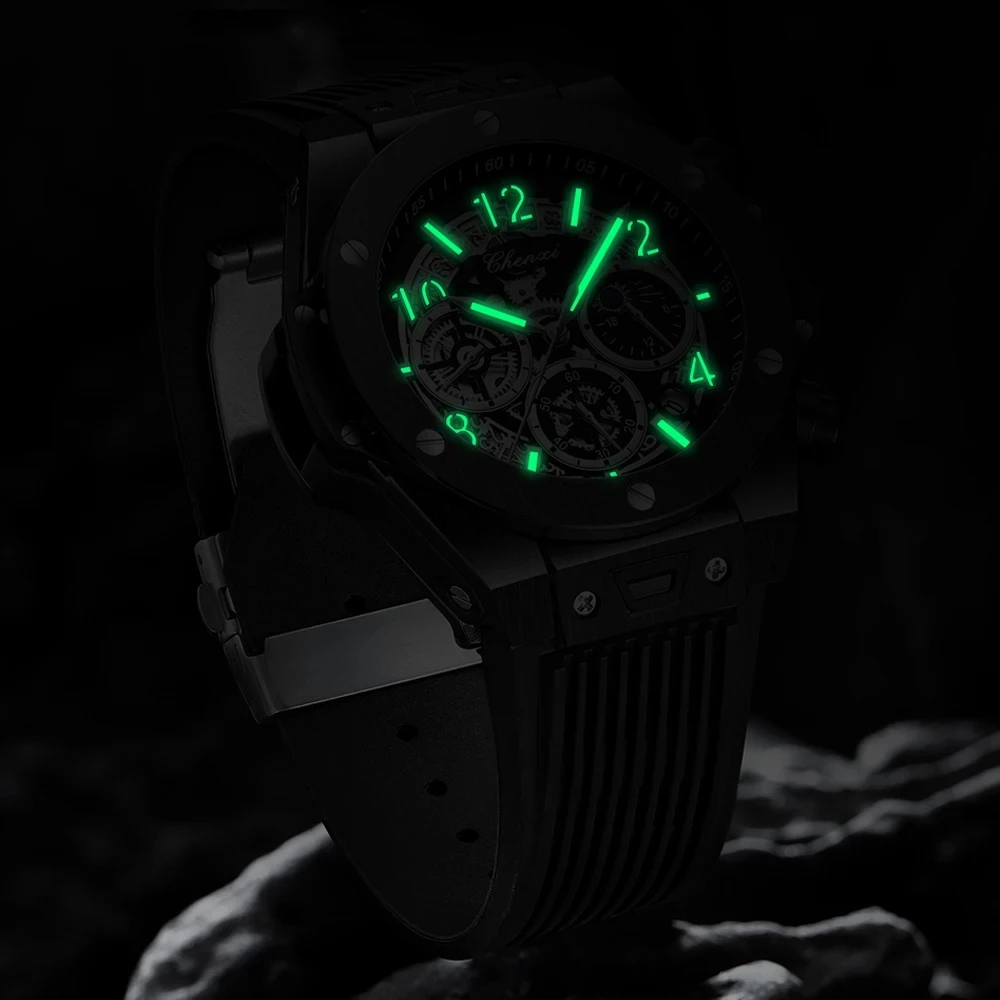Chenxi 949 Quartz Luminous Watch Brand Luxury Original Waterproof Watches Business Style Silicone Band Sport Wristwatch for Men