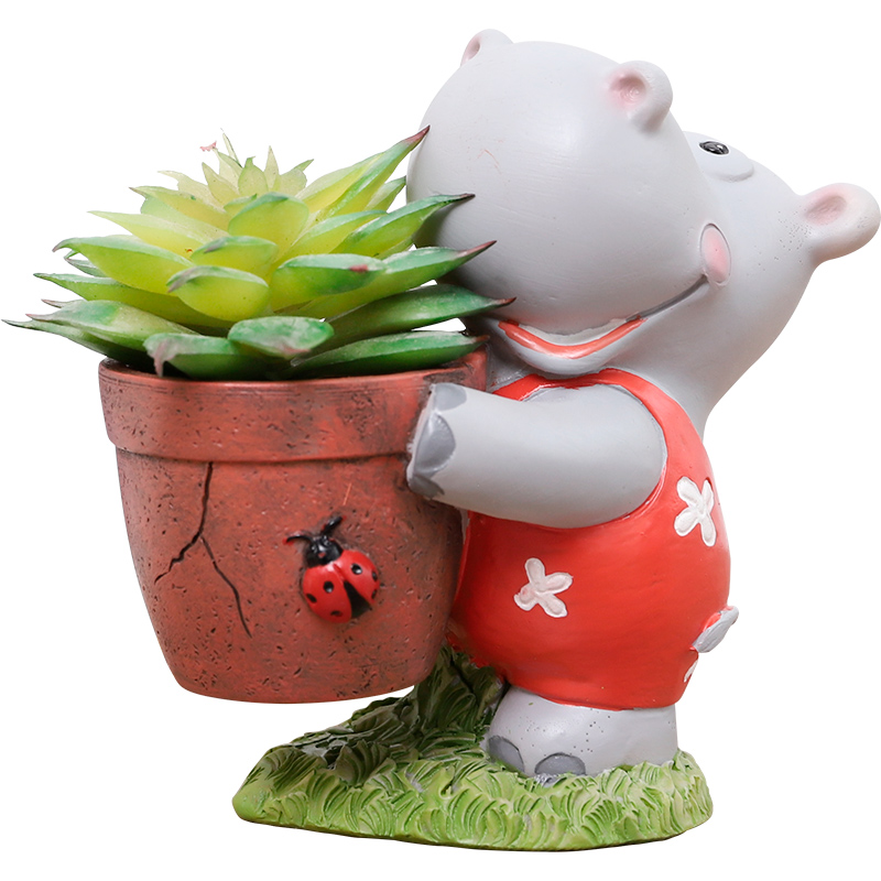 
Roogo каучуковый гиппопотамус в форме цветочных Горшков 