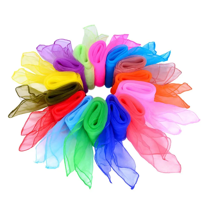 Gradient Small Scarf Dance Performance Props Kindergarten Colorful Gift Scarf