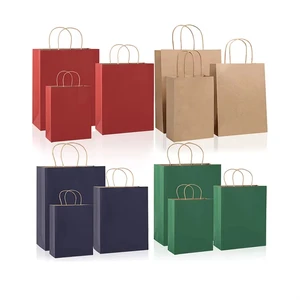 Customized Brown Kraft Paper Bag Cheap Takeaway Shopping Carrier Kraft Paper Bag Food Paper Bag With Handles
