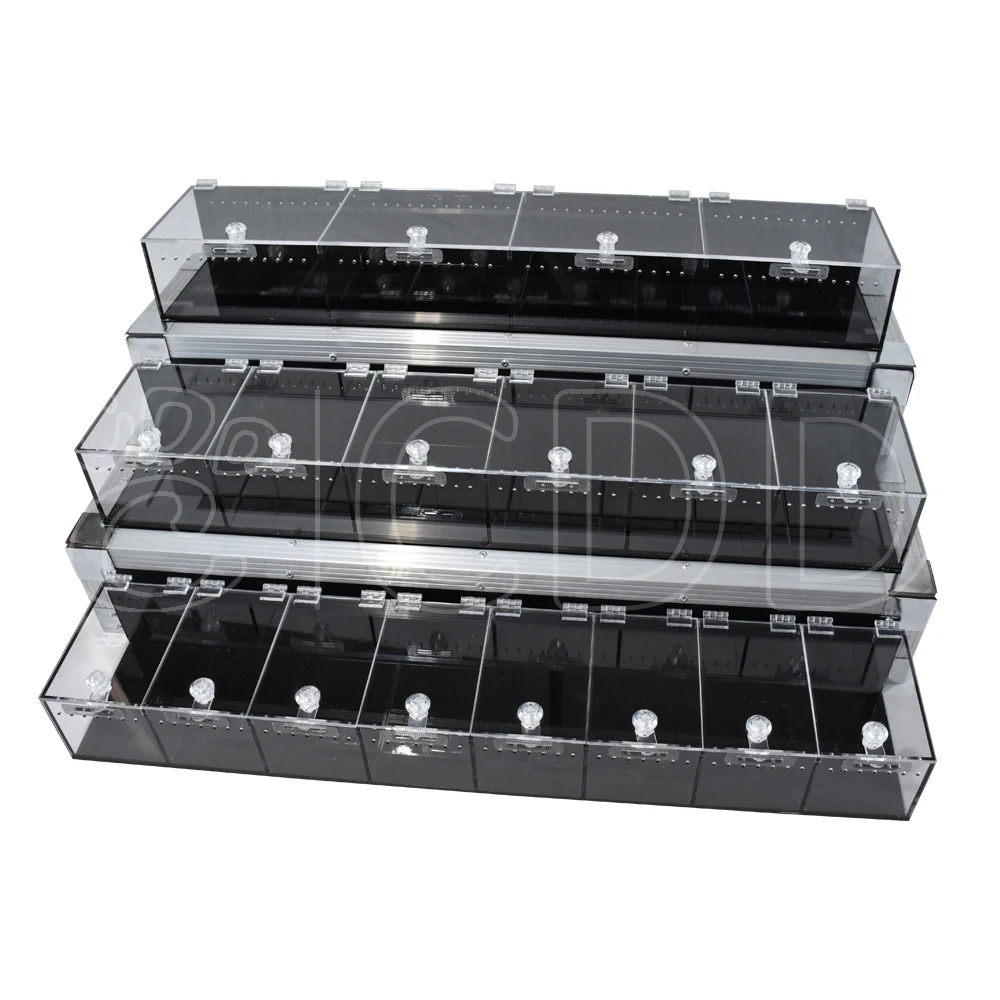 売れ筋 3段 透明PVC/アクリル製 レプタイルエキスポ ディスプレイ