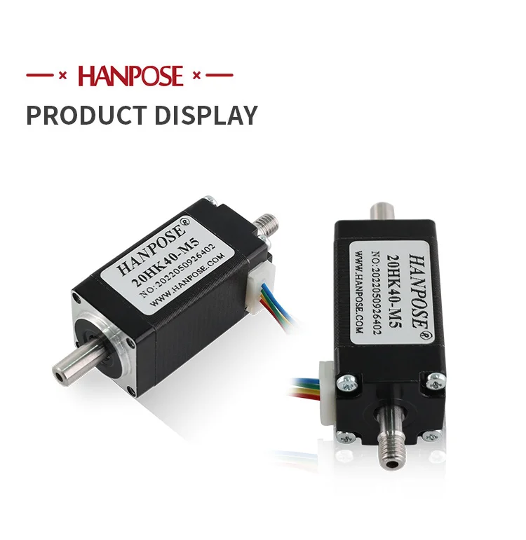 ဟန်ပိုးစ် မိုင်နီမော်တာ နီမာ၈ စတက်ပါမော်တာ ၂၀HK34-M5 ၂၀HK40-M5 ၂၀HK50-M5 ၀.၈A ၀.၀၃N.m အလေးချိန်ပေါ့ပါးသော အက်စစ်နှစ်ခုသော စတက်ပါမော်တာ နီမာ