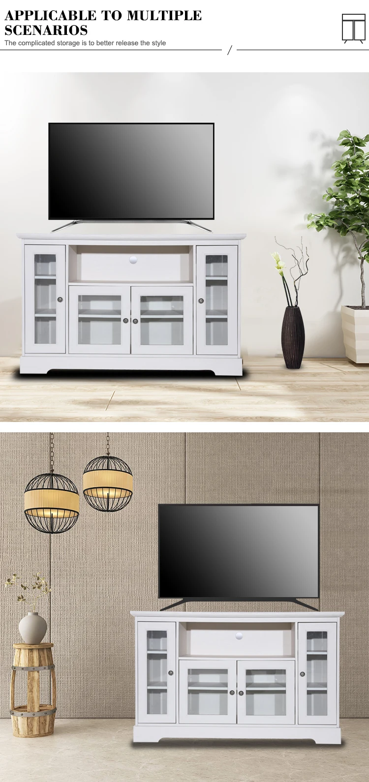 Italian Royal Modern Style Entertainment Center Meuble TV Rack Storage Cabinet TV Unit Wooden TV Stand