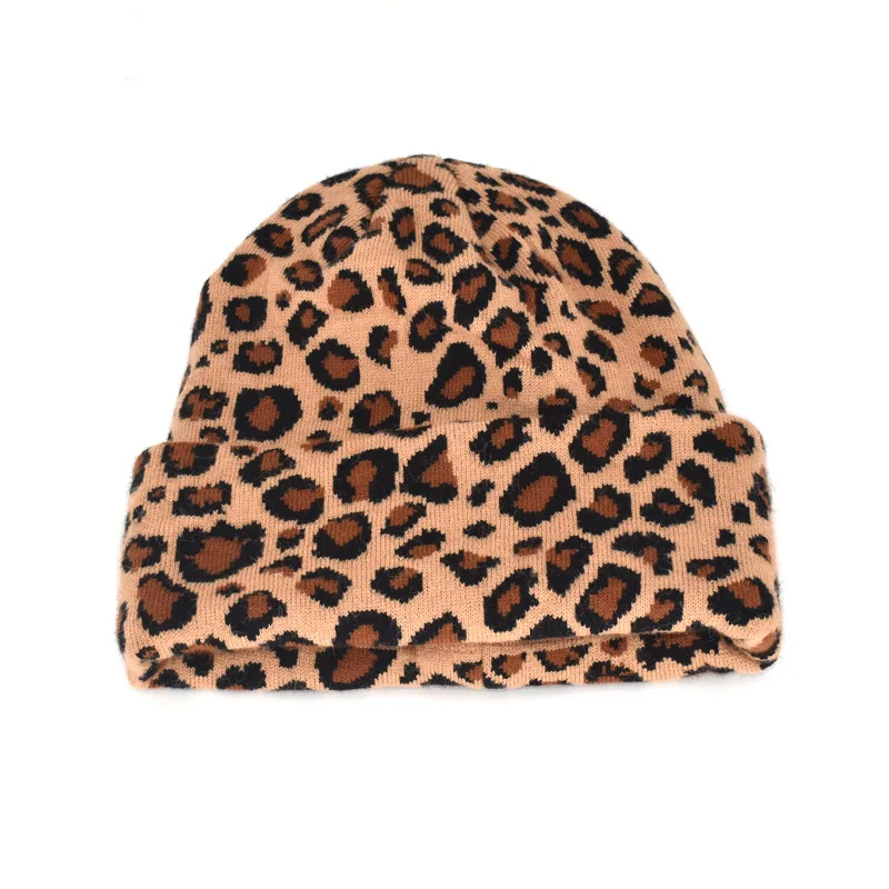 Leopard Print Beanie Hat Trendy Animal 