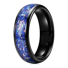 Wholesale Tungsten Carbide Custom IP Black Plated Tungsten Wedding Ring 6MM 4MM Couple Ring Jewelry For Women Men