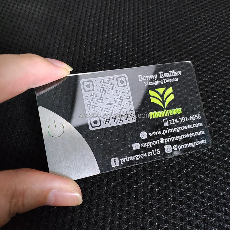 7 NEW Luxury Colorful Printing LED Credit Card Business Card Acrylic Light up Business Design Logo LED Business Card