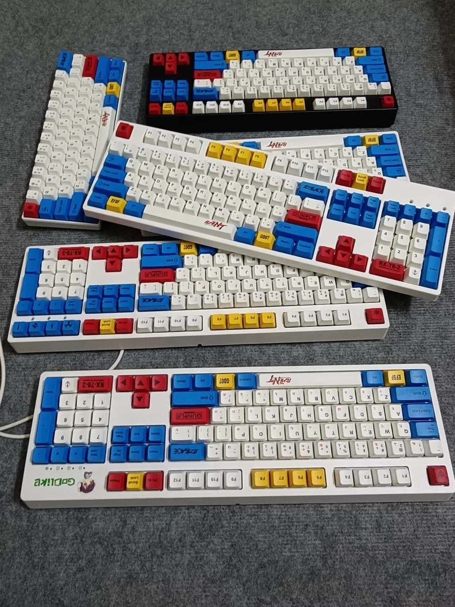 OEM профиль 126 клавиши краситель сублимационный семена GUNDAM Keycap PBT Набор колпачков с английской и японской раскладкой